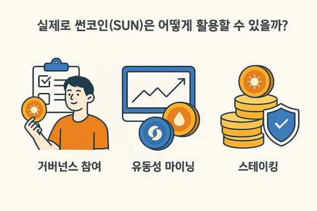 실제로 썬코인(SUN)은 어떻게 활용할 수 있을까?
